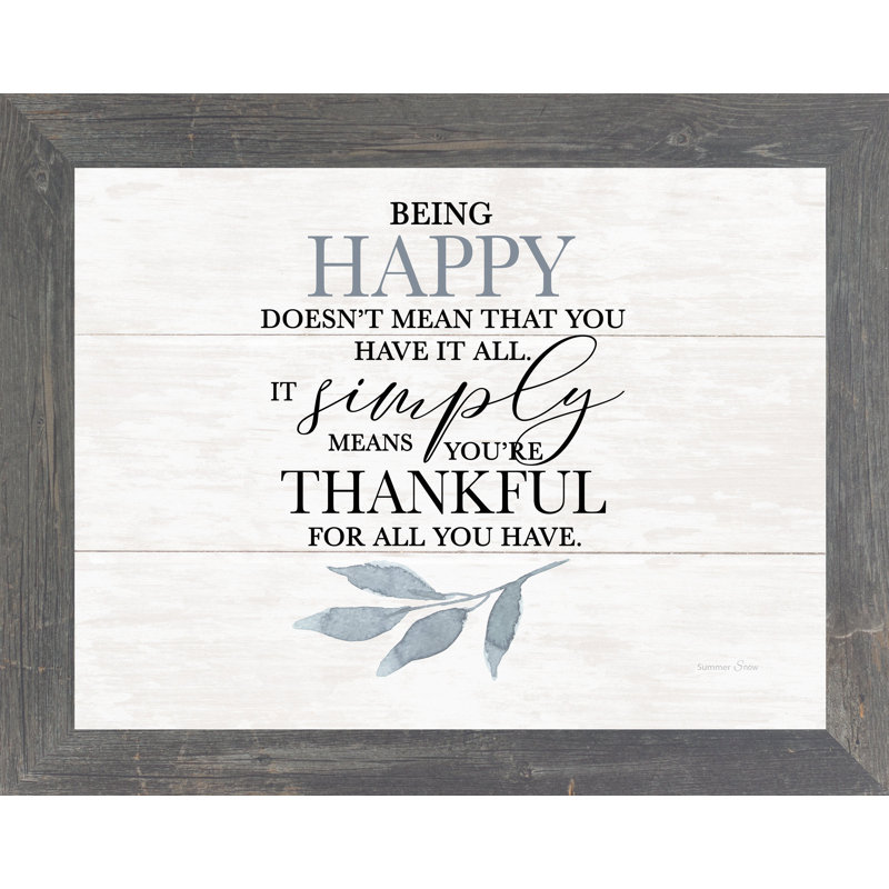 Picture Frame Textual Art Print on Paper, Brown