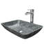 Lavabo de salle de bain vasque rectangulaire en verre avec robinet H 11 po Onyx-99538298-99538300