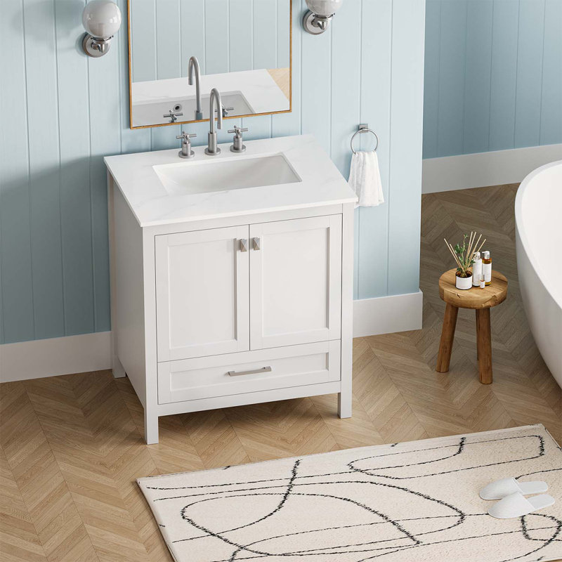 Bathroom Sink Cabinet with Sink Combo, White