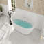 Baignoire autoportante Casainc 67 po x 30 po en acrylique avec trop-plein chromé, blanche