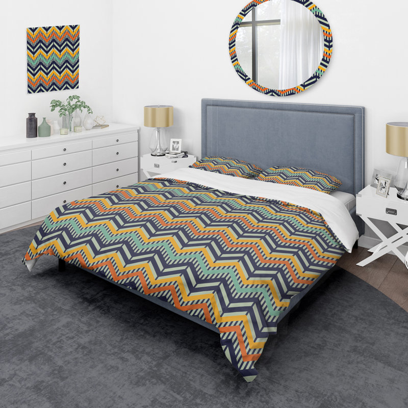 Ensemble de housse de couette en microfibre bleu / jaune 2 pièces, Housse de couette simple + 1 taie décorative stan
