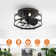Anthony 12.5'' Black Caged Ceiling Fan with Lights and Remote Control, Small Flush Mount Ceiling Fan