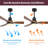 52 Inch Indoor Ceiling Fan With Dimmable Led Light 3 Solid Wood Blades Remote Control Reversible DC Motor For Living Room-181447226-181447623
