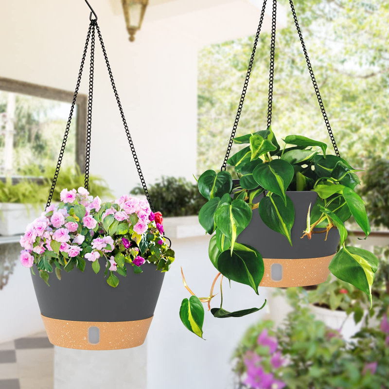 Jardinière suspendue, Gris foncé