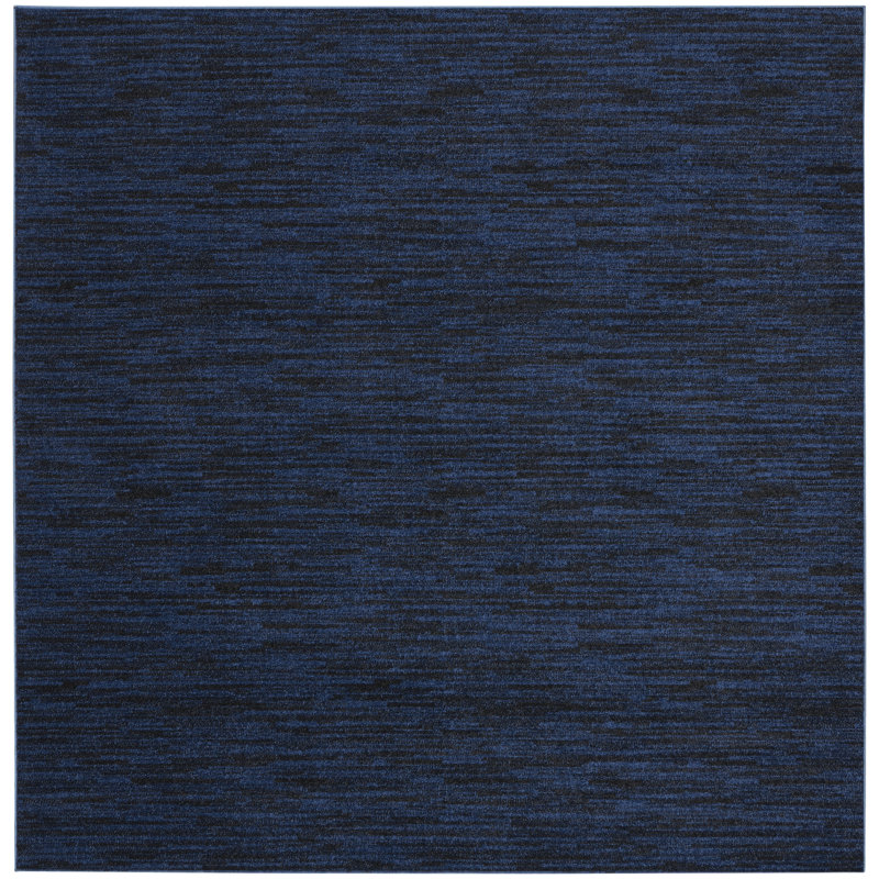 Tapis bleu nuit Nourison Essentials, Carré 7 pi