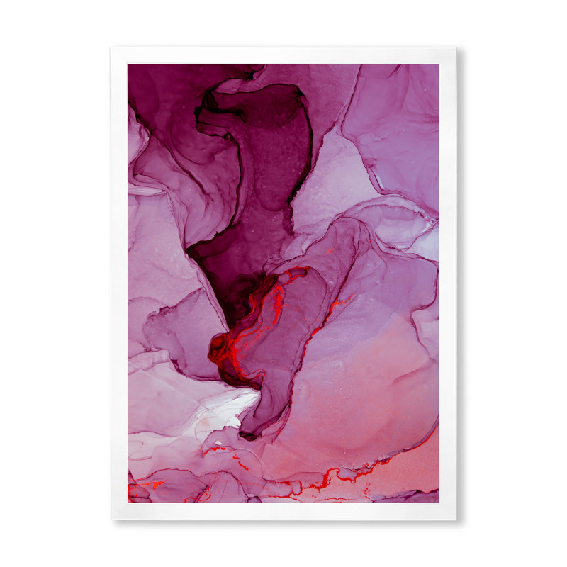 Reproduction d'art sur toile de luxe luxueuse marbré rose II, H 30 po x l 40 po x P 1,5 po