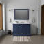 Meuble-lavabo simple l 48 po x P 22 po, plateau en marbre de culture et miroir de 46 po-1115919875