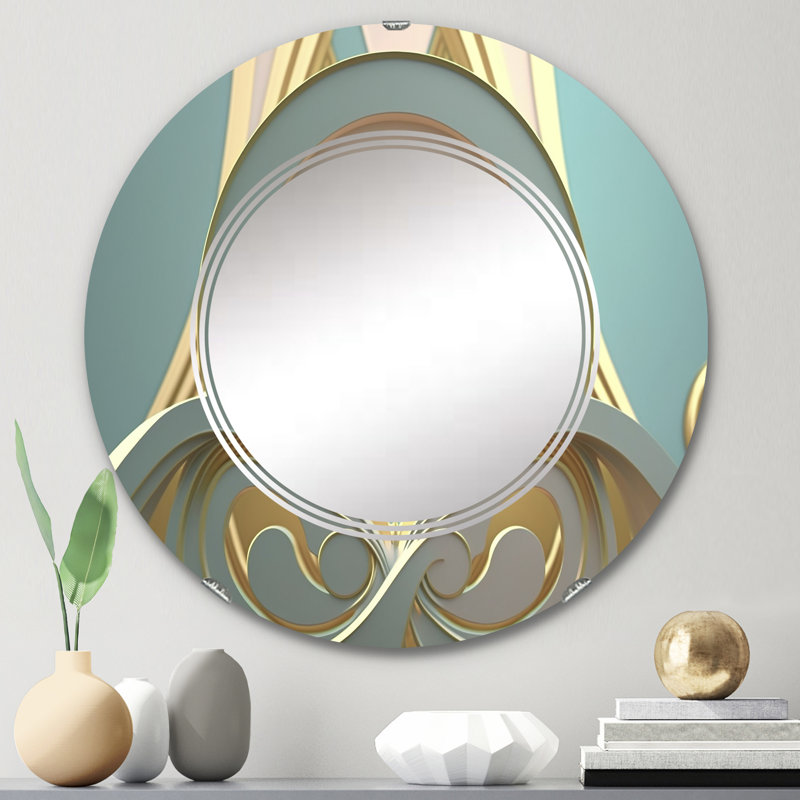 Wardie - Miroir mural moderne rond, 24 po x 24 po