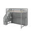 Lit escamotable en bois, lit superposé escamotable pour 2 personnes, cadre de lit pliant en bois massif avec élévateur hydraulique et conception de bureau