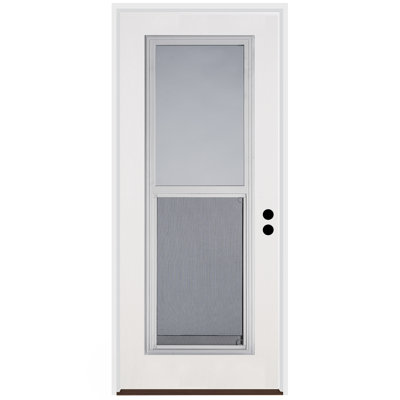 Porte d'extérieur pré-suspendue 36 po x 80 po pleine longueur en fibre de verre lisse avec poteau 4-9 / 16 po