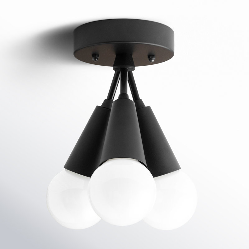 Demelza 3 Light Spotlight, Black