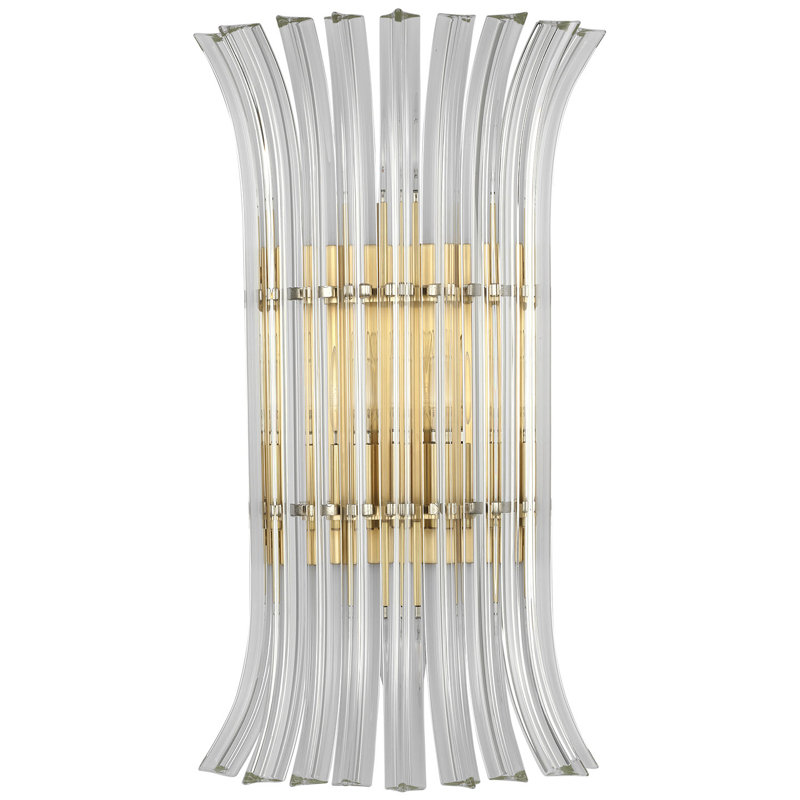 AERIN Rhine 21" Sconce with Crystal, Hand-Rubbed Antique Brass