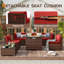 Ensemble de conversation modulaire en rotin pour 6 personnes avec coussins-148817171-162976273