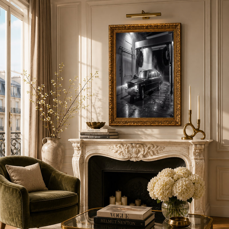 Art mural sur toile noir et blanc, H 24 po x l 36 po