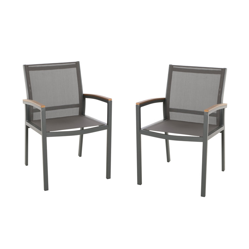 Chaises de patio Claypool, Gris