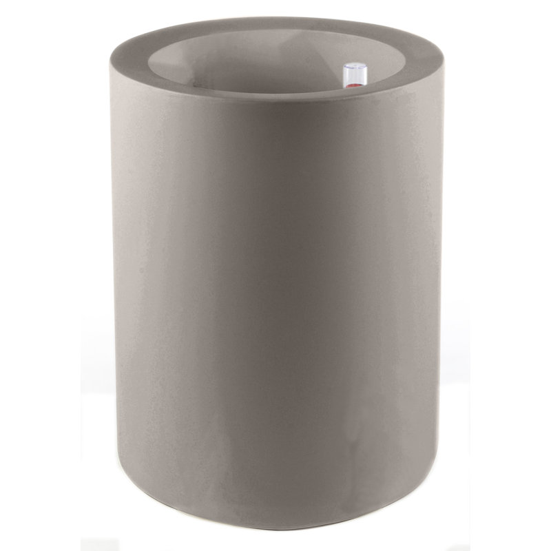 Cilindro Resin Pot Planter, Taupe, 39.25" H x 19.75" W x 19.75" D