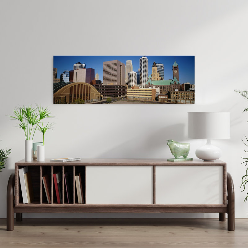 Minneapolis MN 1 Piece Wrapped Canvas Panoramic Wall Art, 30.48 cm H x 91.44 cm W