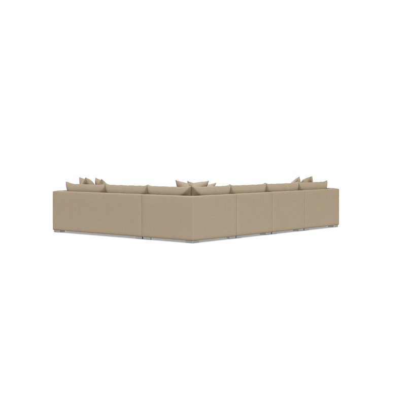Sectional, Tan Polyester