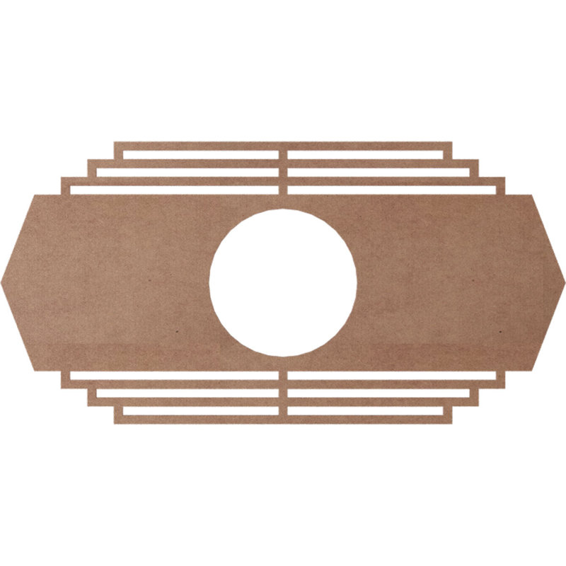 Médaillon de plafond en bois Chrysler, Bois (qualité peinture), H 9 po x l 18 po x P 0,38 po