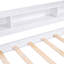 Lit de jour simple blanc TG, 2 lits gigognes, 3 rangements, charge et structure en bois stable, peu encombrant, construction-129631028