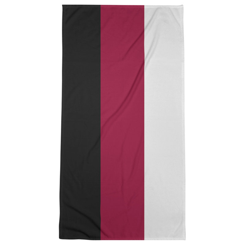 Cotton Blend Lightweight Bath Towel, Black/Red