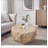 38.58"Three-dimensional Embossed Pattern Design American Retro Style Coffee Table