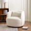 Fauteuil pivotant rembourré en lin avec repose-pieds-1350640576