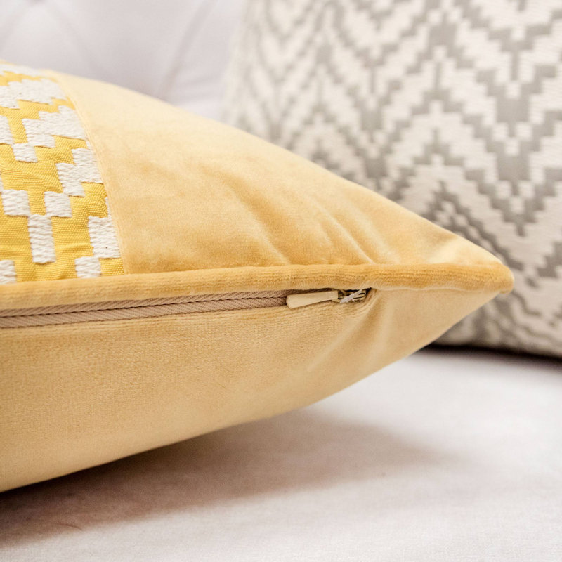 Housse et insert de coussin d'extérieur rectangulaire Deyanna, Jaune