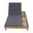 Archer Patio Acacia Wood Chaise Lounge with Adjustable Back & Removable Cushion-435350373
