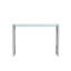 Console - Pieds en acier inoxydable et plateau en verre transparent pour le salon