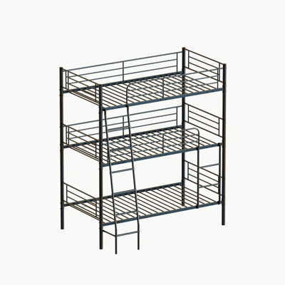 Bedroom Dormitory Twin Size Metal Triple Bunk Bed Can Be Disassembled Into Three Beds by Isabelle & Max