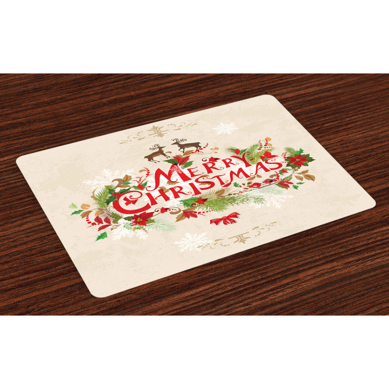 Nahunta Christmas Floral Merry Xmas Placemat