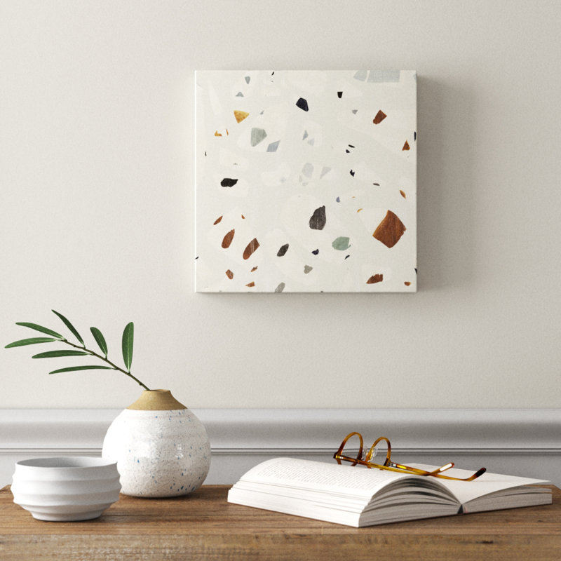 Abstract Terazzo II by Victoria Borges - Wrapped Canvas Painting, 30cm H x 30cm W