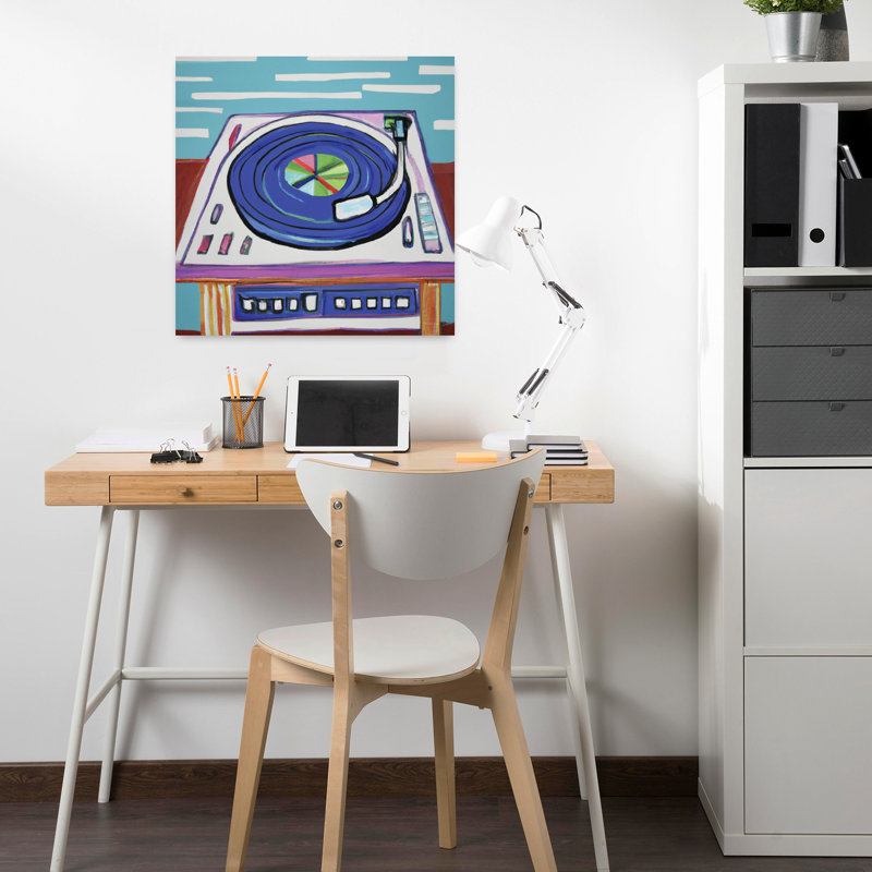 «Groovy Turntable», art abstrait rétro, H 18 po x l 18 po
