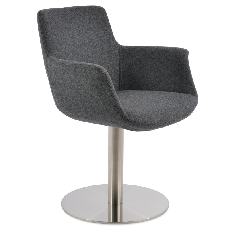 Chaise avec accoudoirs rembourrée, Noir