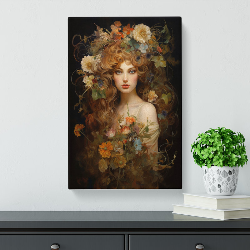Wildflowers Baroque - Wrapped Canvas Print, 60cm H x 40cm W x 3cm D