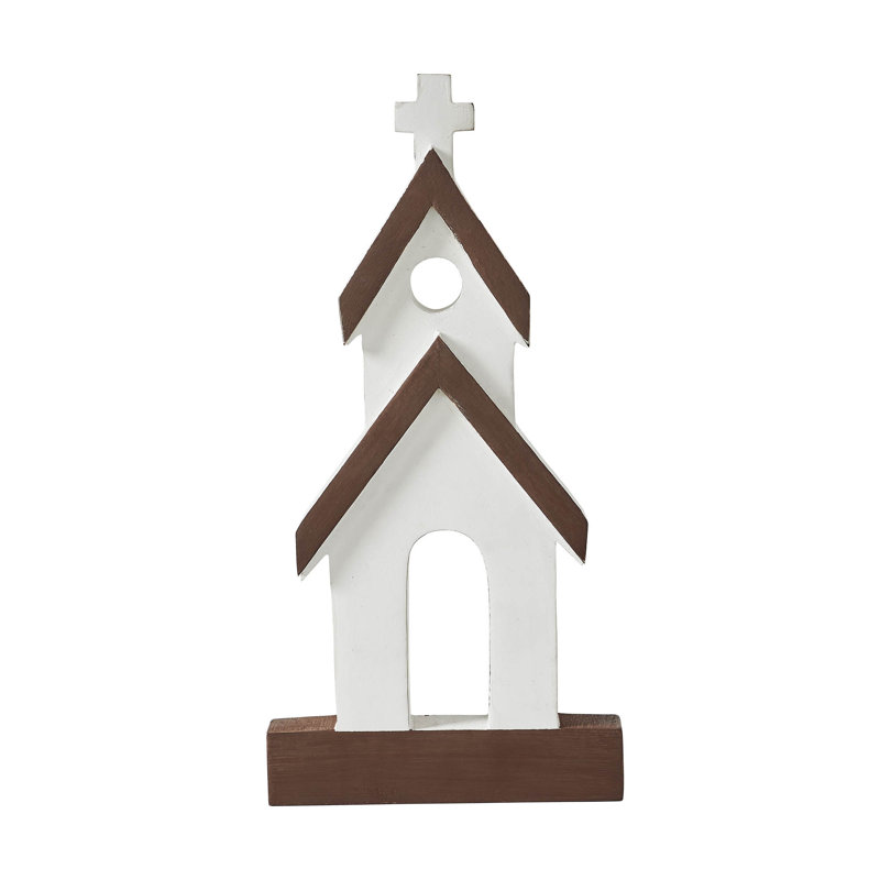 Figurine d'égle blanche en bois, H 12 po x l 6 po x P 1 po