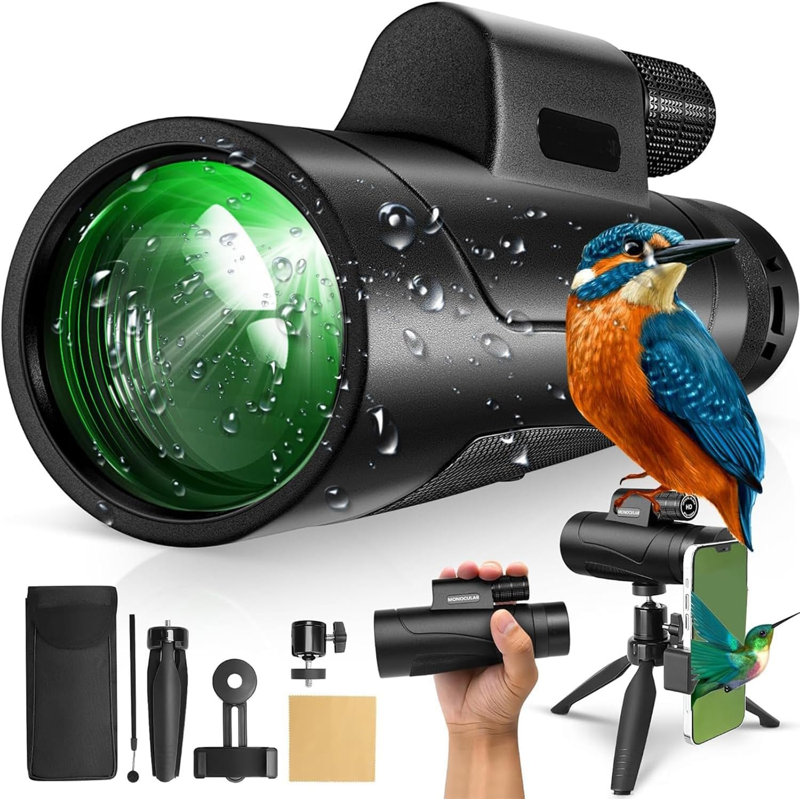 Monocular Telescope with Smartphone Holder  & Tripod