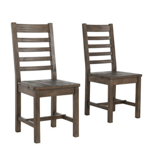 Finley Cotton Solid Wood King Louis Back Side Chair in Cream/Brown (Set of 2)