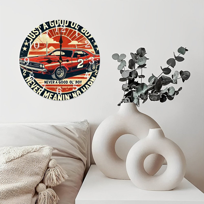 Horloge murale en bois 10 po, mouvement silencieux, à piles (piles AA non incluses), décor artistique, parfait pour les décorations