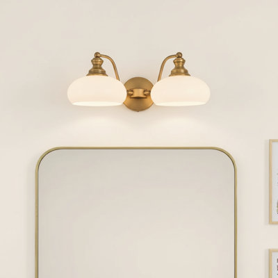 Éclairage pour meuble-lavabo avec abat-jour en céramique blanc éclatant