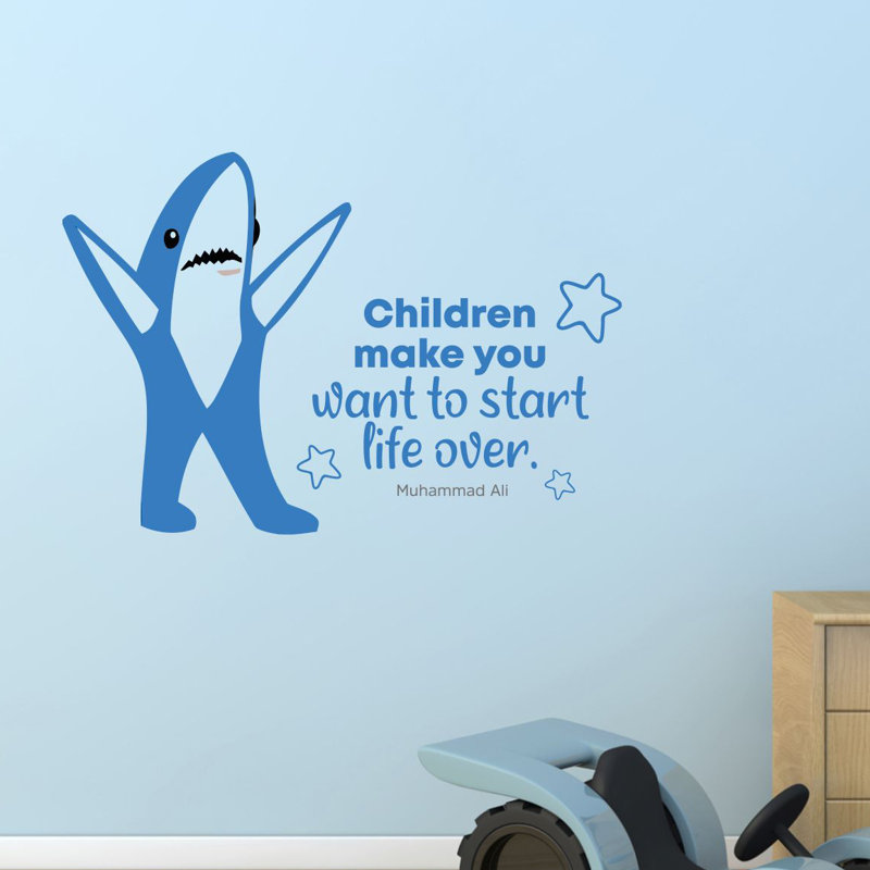 Décalcomanie murale en vinyle "start over" Shark, H 35 po x l 40 po x P 0,05 po