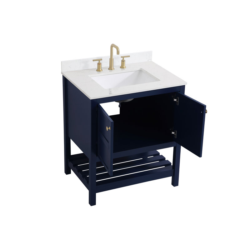 Ensemble de meuble-lavabo simple 30 po Krish, Bleu