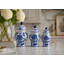 Set of 3 Blue & White Flower Food Safe Jars