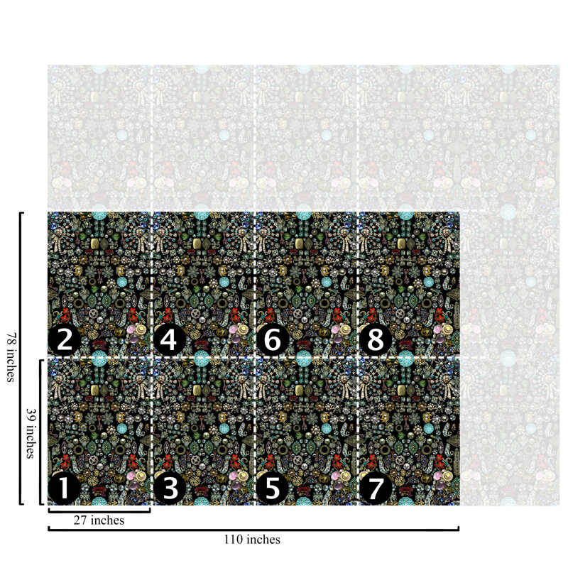 Papier peint rétro Collage Jewels