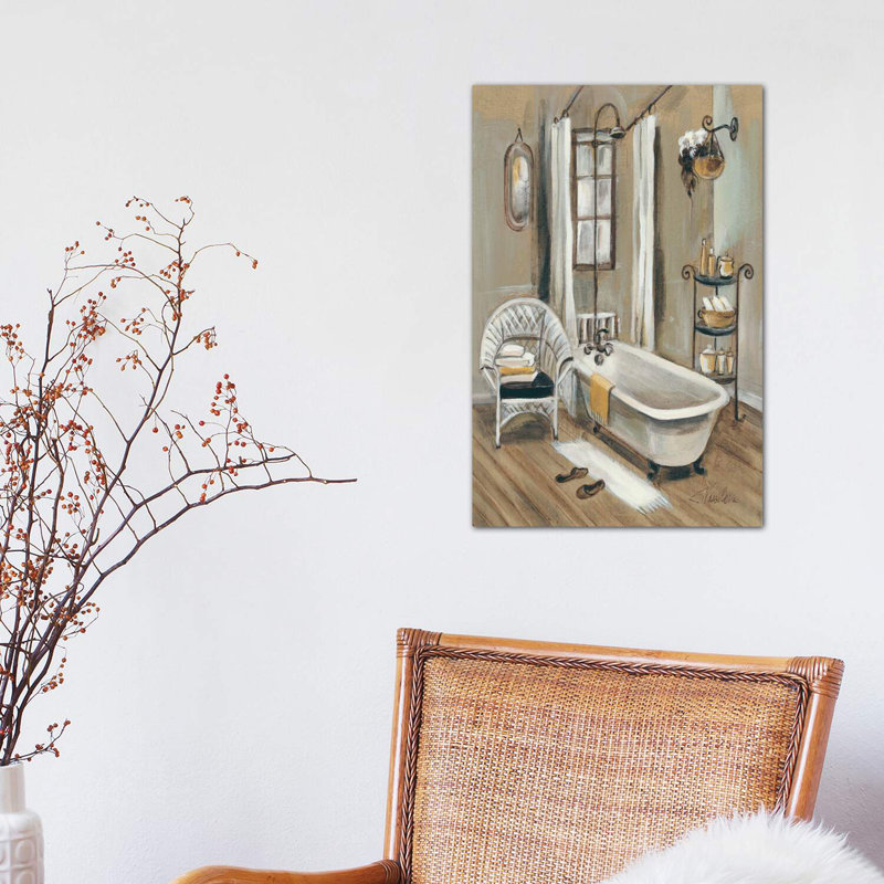 «French Bath II» par Silvia Vassileva - reproduction d'art, H 18 po x l 12 po x 1,5 po, Toile tendue