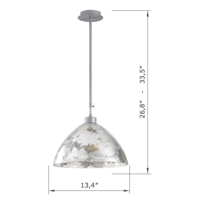 1 - Light Silver Single Pendant