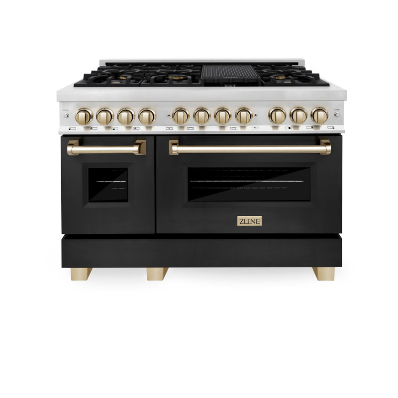 ZLINE Autograph 48" Legacy Dual Fuel Range w/ 7 Burners, Polished Gold