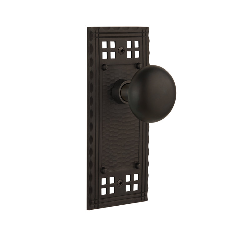 Craftsman Plate with New York Door Knob, Oil-Rubbed Bronze
