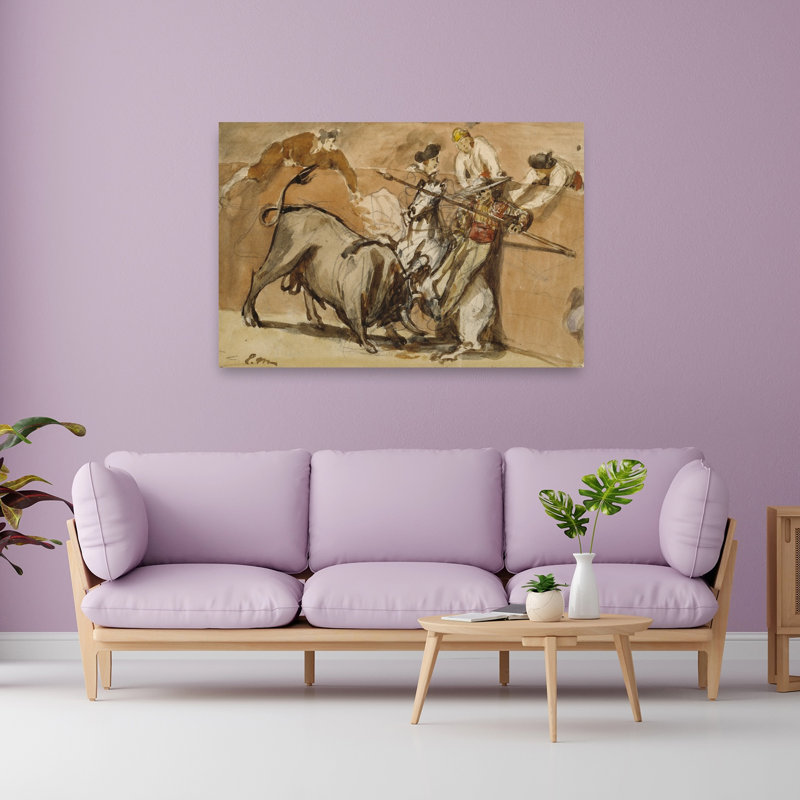 " Bullfight, 1865 Impressionist Abstract Contemporary Bull Horse Wall Art Print " by Edouard Manet, H 40 po x l 60 po
